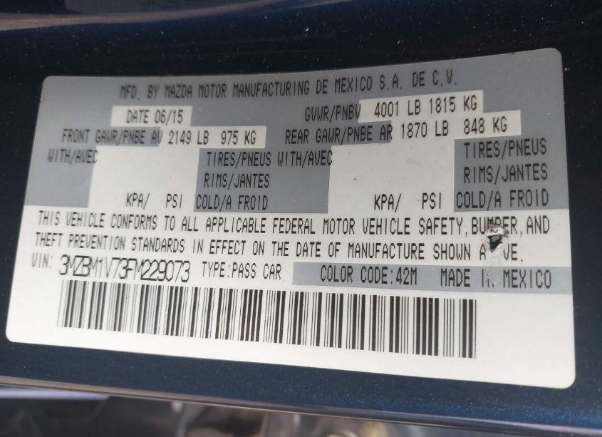 Photo 9 of 2015 Mazda Mazda3 I TOURING (VIN 3MZBM1V73FM229073)