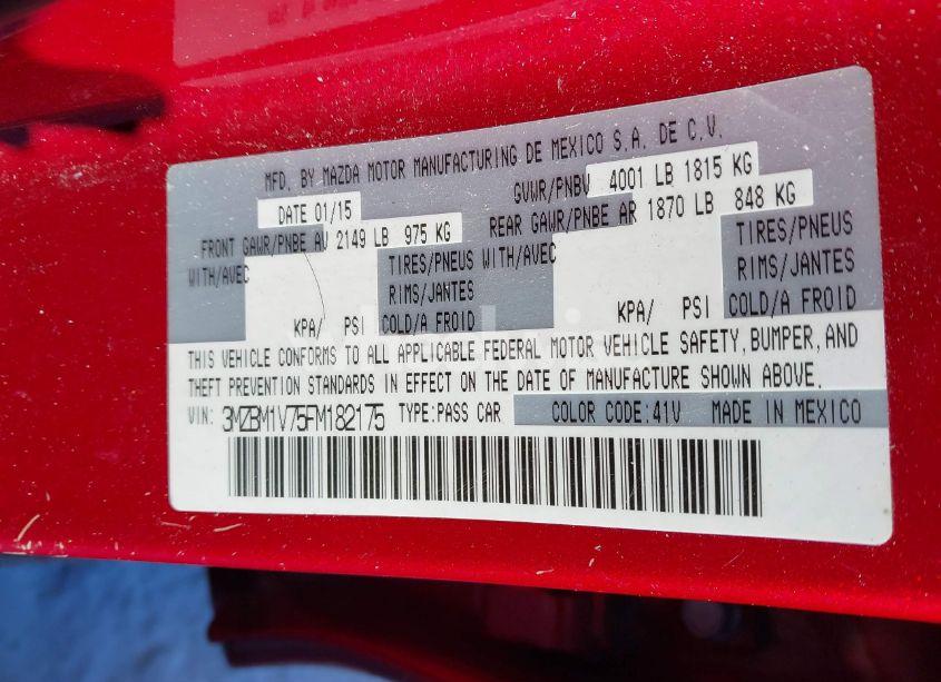 Photo 9 of 2015 Mazda Mazda3 I TOURING (VIN 3MZBM1V75FM182175)