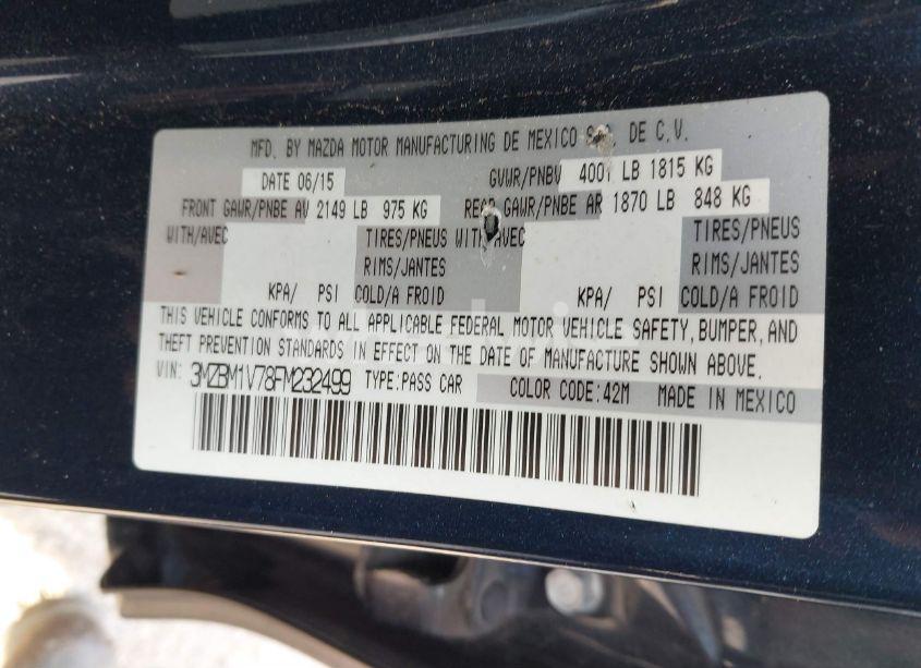 Photo 9 of 2015 Mazda Mazda3 I TOURING (VIN 3MZBM1V78FM232499)