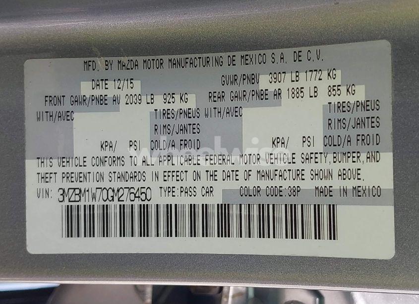 Photo 9 of 2016 Mazda Mazda3 I TOURING (VIN 3MZBM1W70GM276450)