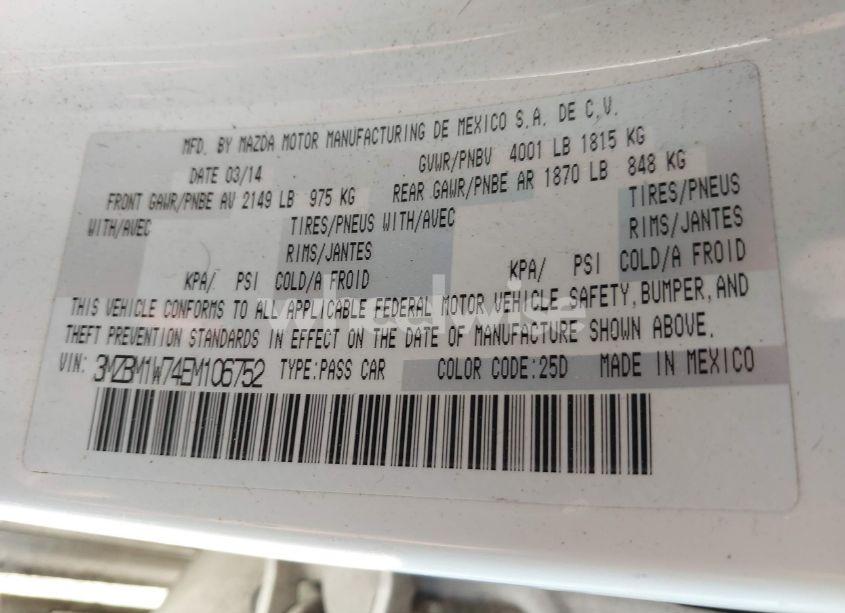 Photo 9 of 2014 Mazda Mazda3 I GRAND TOURING (VIN 3MZBM1W74EM106752)