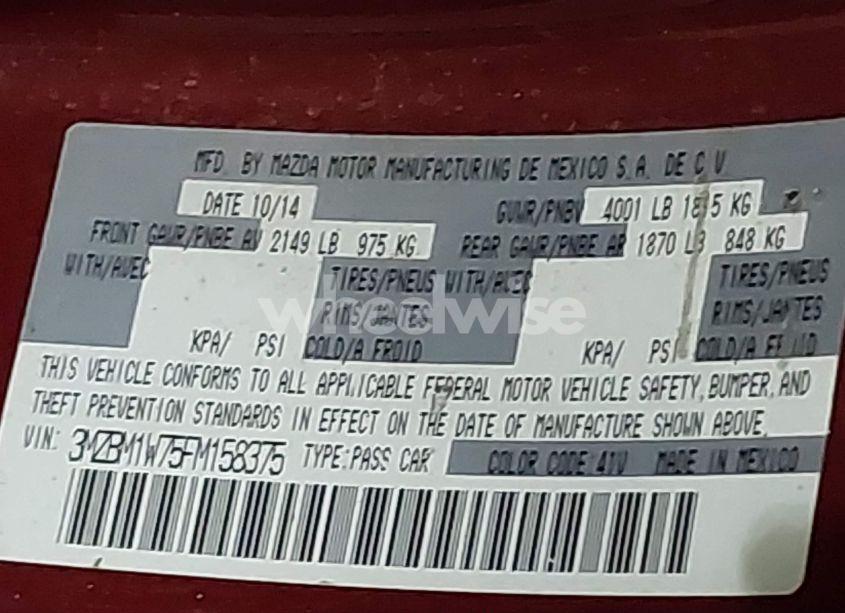 Photo 9 of 2015 Mazda Mazda3 I GRAND TOURING (VIN 3MZBM1W75FM158375)