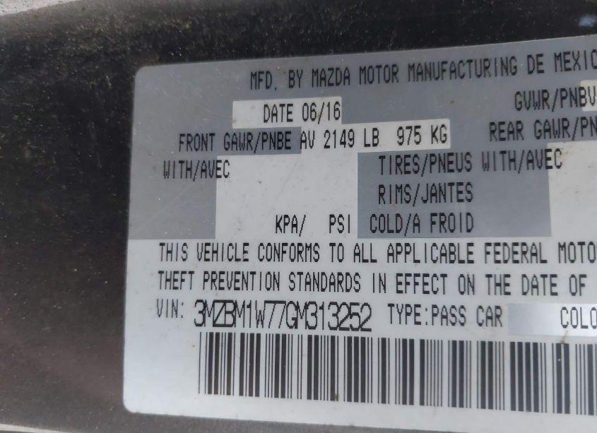 Photo 9 of 2016 Mazda Mazda3 I TOURING (VIN 3MZBM1W77GM313252)