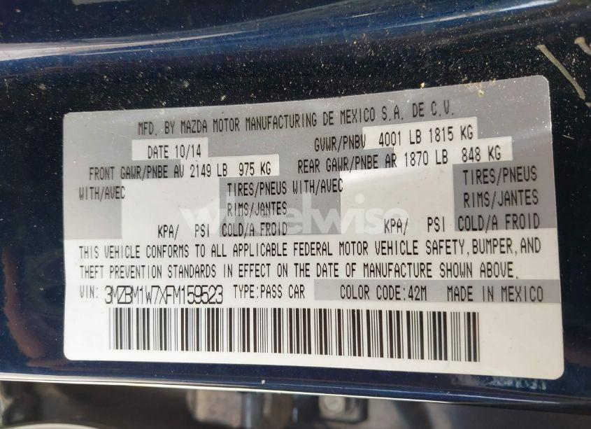 Photo 9 of 2015 Mazda Mazda3 I GRAND TOURING (VIN 3MZBM1W7XFM159523)