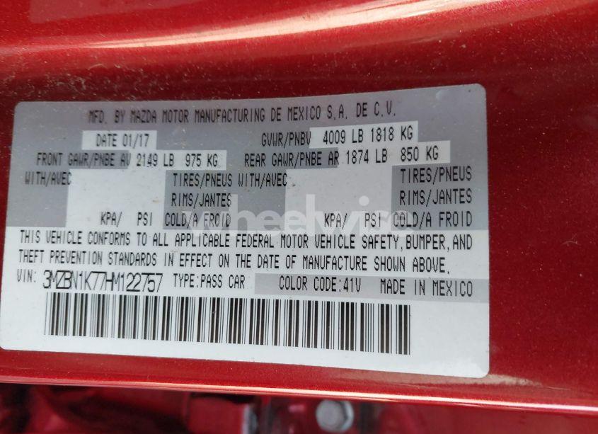 Photo 9 of 2017 Mazda Mazda3 SPORT (VIN 3MZBN1K77HM122757)