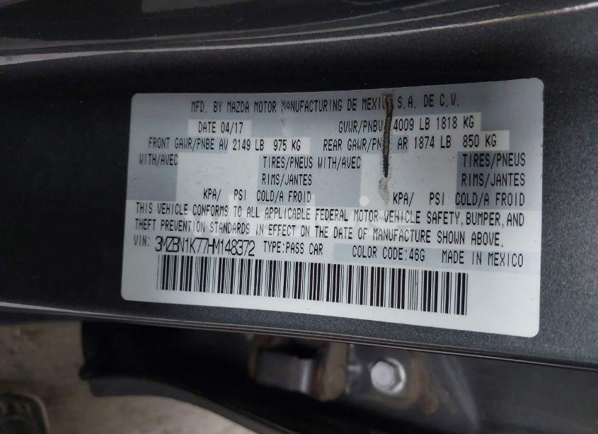 Photo 9 of 2017 Mazda Mazda3 SPORT (VIN 3MZBN1K77HM148372)