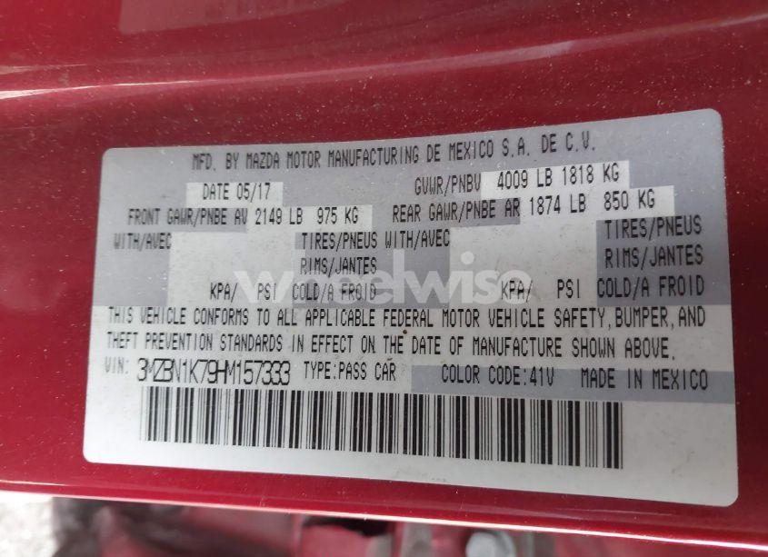 Photo 9 of 2017 Mazda Mazda3 SPORT (VIN 3MZBN1K79HM157333)