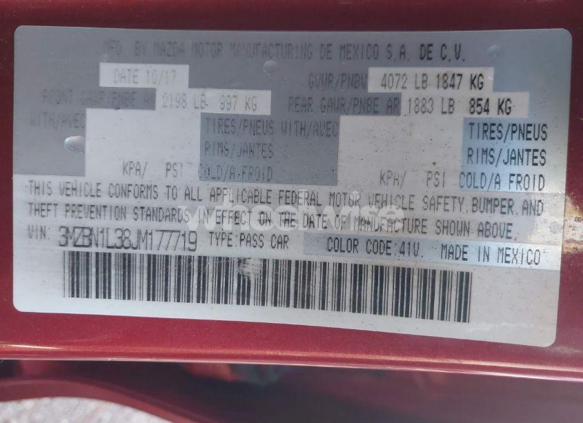 Photo 9 of 2018 Mazda Mazda3 TOURING (VIN 3MZBN1L38JM177719)