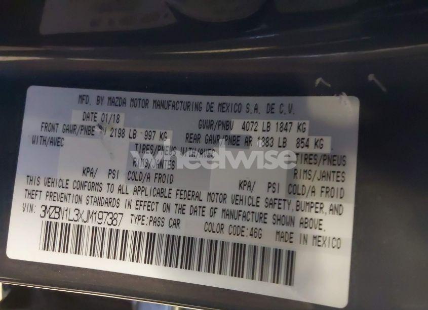 Photo 9 of 2018 Mazda Mazda3 TOURING (VIN 3MZBN1L3XJM197387)