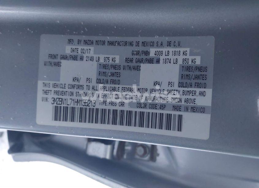 Photo 9 of 2017 Mazda Mazda3 TOURING (VIN 3MZBN1L71HM135213)