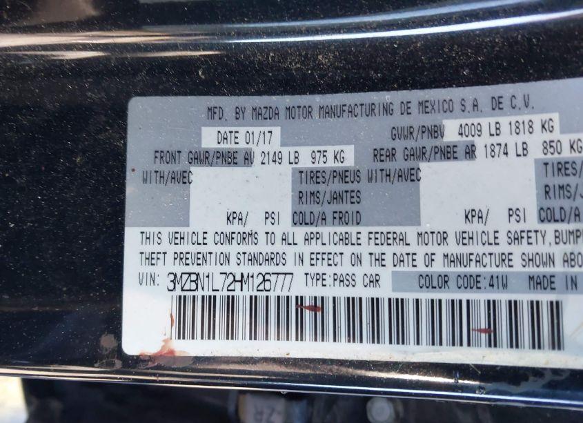 Photo 9 of 2017 Mazda Mazda3 TOURING (VIN 3MZBN1L72HM126777)