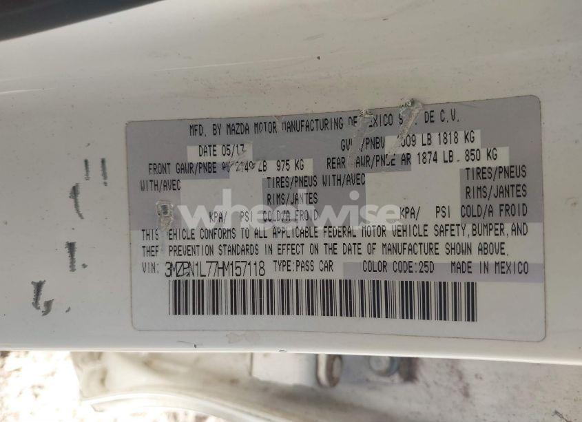 Photo 9 of 2017 Mazda Mazda3 TOURING (VIN 3MZBN1L77HM157118)