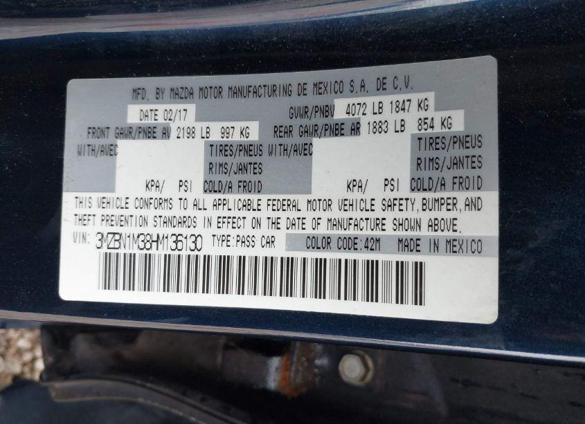 Photo 9 of 2017 Mazda Mazda3 GRAND TOURING (VIN 3MZBN1M38HM136130)