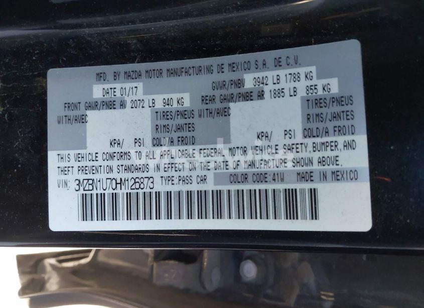 Photo 9 of 2017 Mazda Mazda3 SPORT (VIN 3MZBN1U70HM126873)