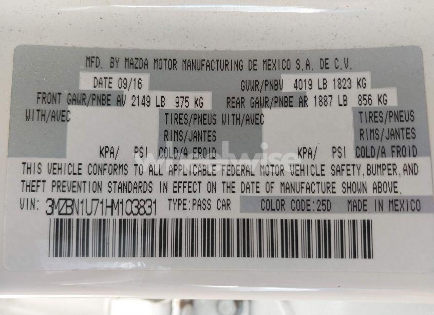 Photo 9 of 2017 Mazda Mazda3 SPORT (VIN 3MZBN1U71HM103831)