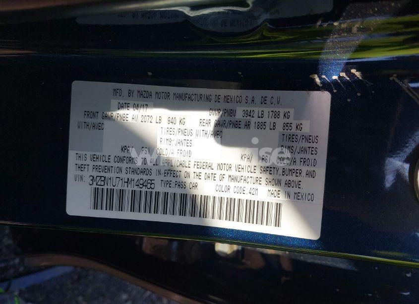 Photo 9 of 2017 Mazda Mazda3 SPORT (VIN 3MZBN1U71HM149465)