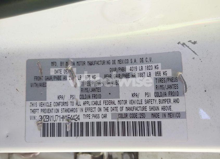 Photo 9 of 2017 Mazda Mazda3 4-DOOR SPORT (VIN 3MZBN1U71HM154424)