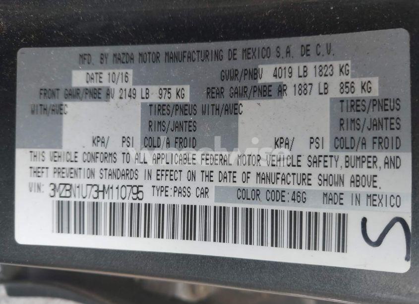 Photo 9 of 2017 Mazda Mazda3 SPORT (VIN 3MZBN1U73HM110795)