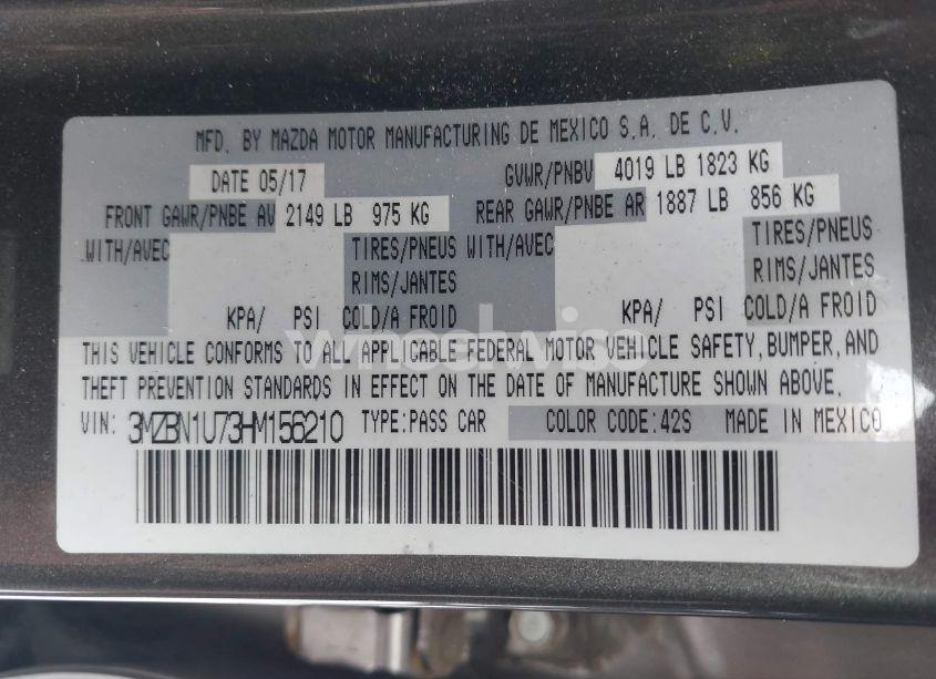 Photo 9 of 2017 Mazda Mazda3 SPORT (VIN 3MZBN1U73HM156210)