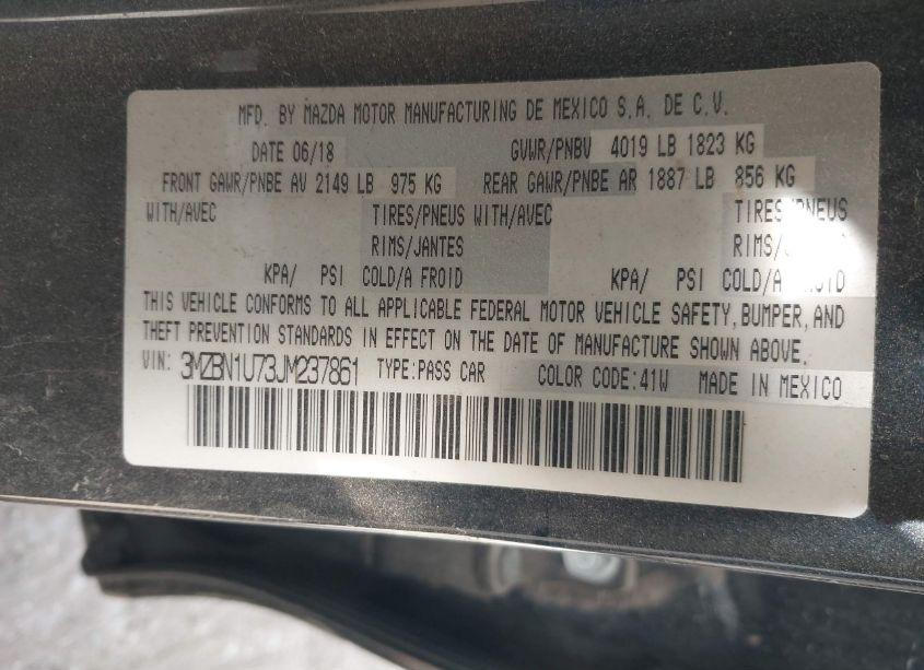 Photo 9 of 2018 Mazda Mazda3 SPORT (VIN 3MZBN1U73JM237861)