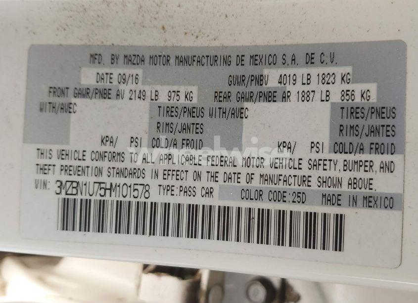 Photo 9 of 2017 Mazda Mazda3 SPORT (VIN 3MZBN1U75HM101578)