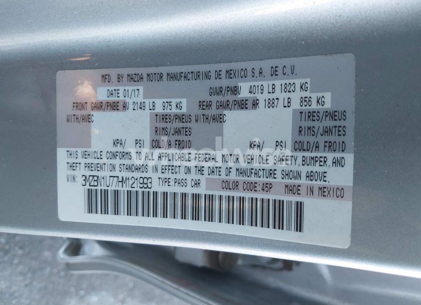 Photo 9 of 2017 Mazda Mazda3 SPORT (VIN 3MZBN1U77HM121993)