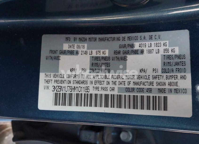 Photo 9 of 2017 Mazda Mazda3 SPORT (VIN 3MZBN1U78HM101185)