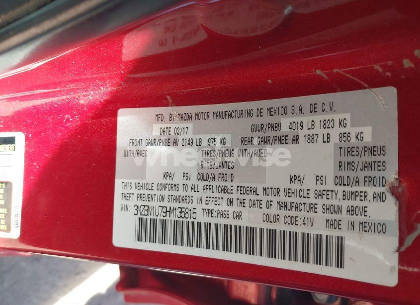 Photo 9 of 2017 Mazda Mazda3 SPORT (VIN 3MZBN1U79HM135815)