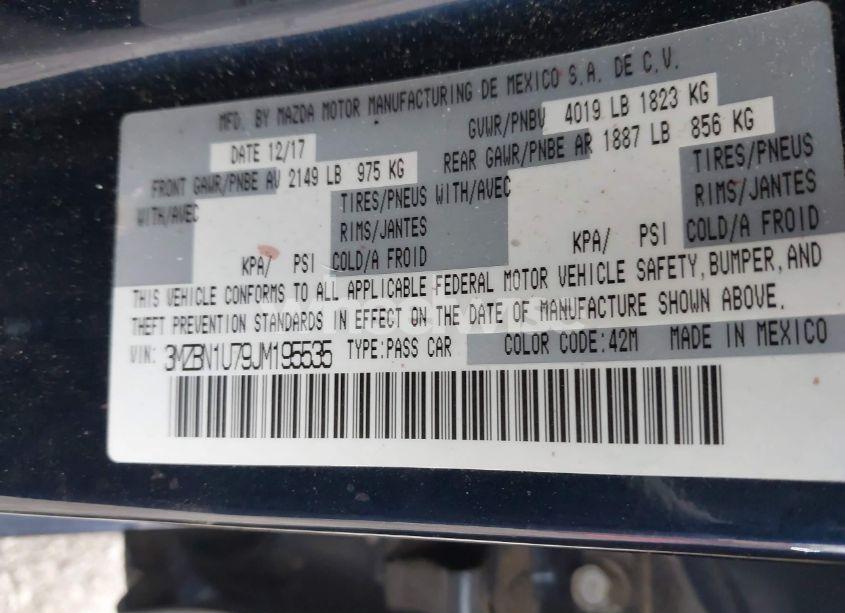 Photo 9 of 2018 Mazda Mazda3 SPORT (VIN 3MZBN1U79JM195535)