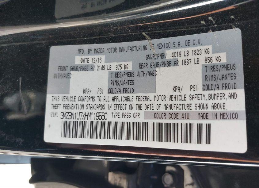 Photo 9 of 2017 Mazda Mazda3 SPORT (VIN 3MZBN1U7XHM119560)