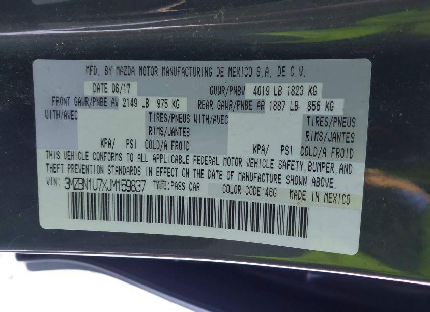 Photo 9 of 2018 Mazda Mazda3 SPORT (VIN 3MZBN1U7XJM159837)