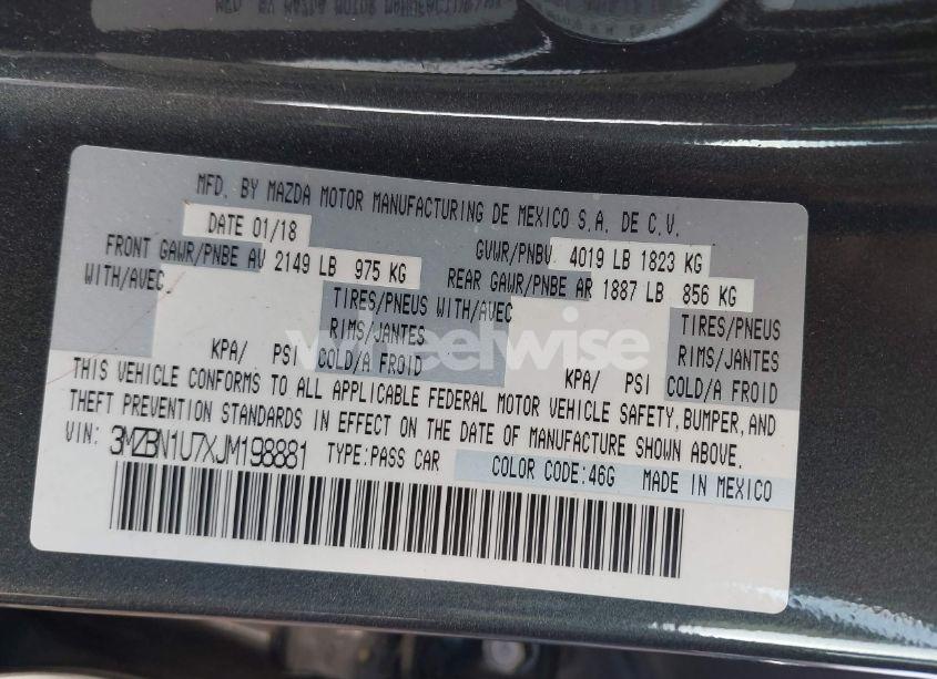 Photo 9 of 2018 Mazda Mazda3 SPORT (VIN 3MZBN1U7XJM198881)