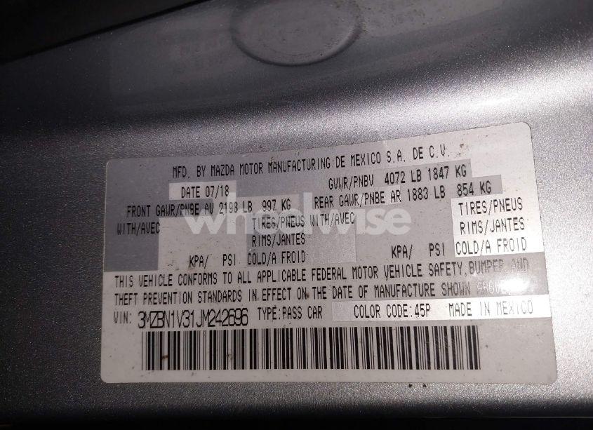 Photo 9 of 2018 Mazda Mazda3 TOURING (VIN 3MZBN1V31JM242696)