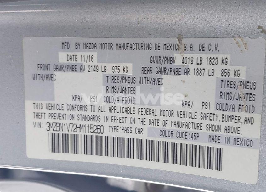 Photo 9 of 2017 Mazda Mazda3 TOURING (VIN 3MZBN1V72HM115260)