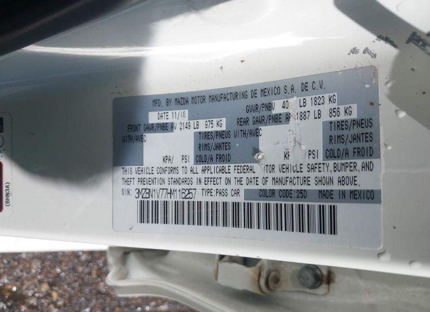 Photo 9 of 2017 Mazda Mazda3 TOURING (VIN 3MZBN1V77HM116257)