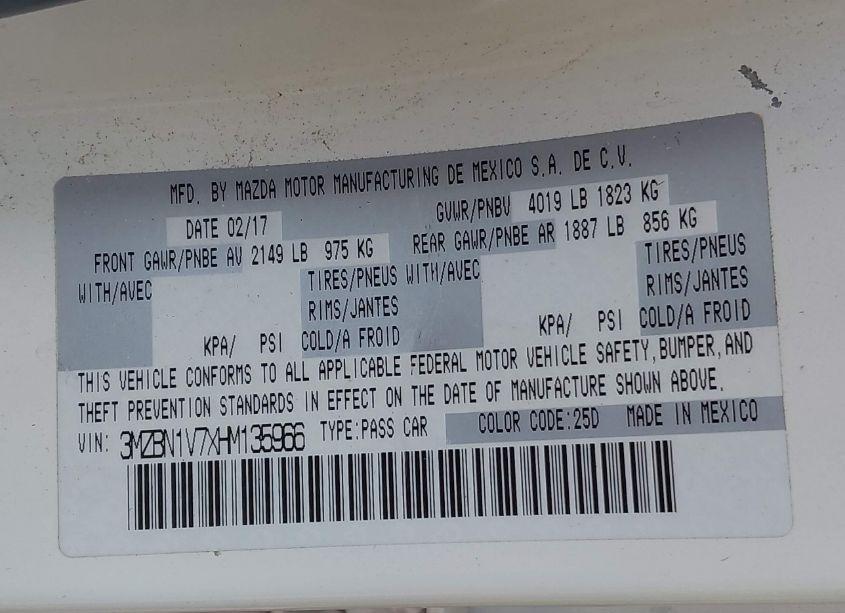 Photo 9 of 2017 Mazda Mazda3 TOURING (VIN 3MZBN1V7XHM135966)