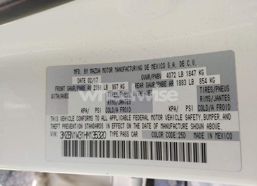 Photo 9 of 2017 Mazda Mazda3 GRAND TOURING (VIN 3MZBN1W31HM135320)