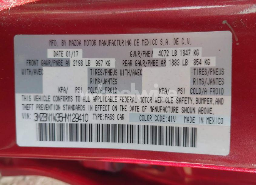 Photo 9 of 2017 Mazda Mazda3 GRAND TOURING (VIN 3MZBN1W35HM129410)