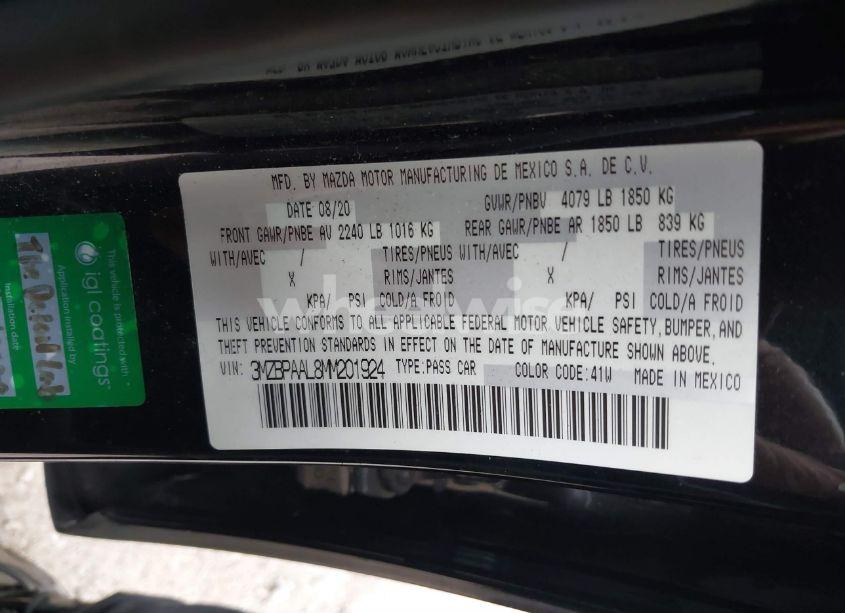 Photo 9 of 2021 Mazda Mazda3 2.5 S (VIN 3MZBPAAL8MM201924)