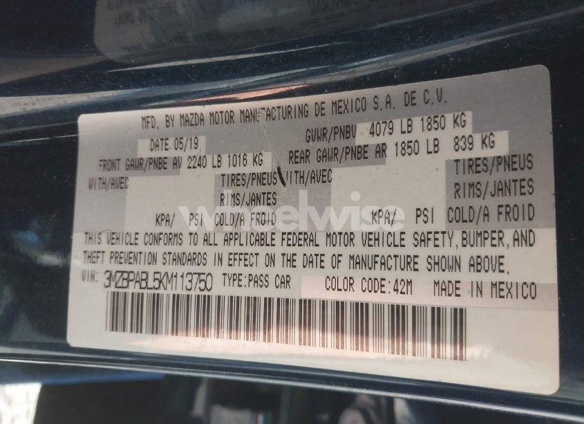 Photo 9 of 2019 Mazda Mazda3 (VIN 3MZBPABL5KM113750)