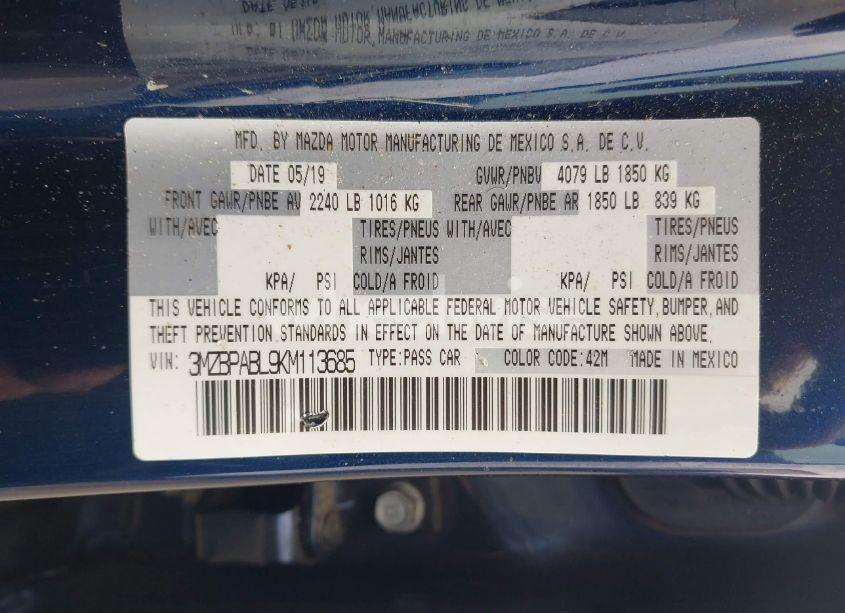 Photo 9 of 2019 Mazda Mazda3 (VIN 3MZBPABL9KM113685)