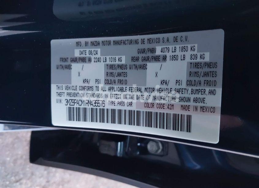 Photo 9 of 2024 Mazda Mazda3 2.5 S PREFERRED (VIN 3MZBPACM1RM435576)