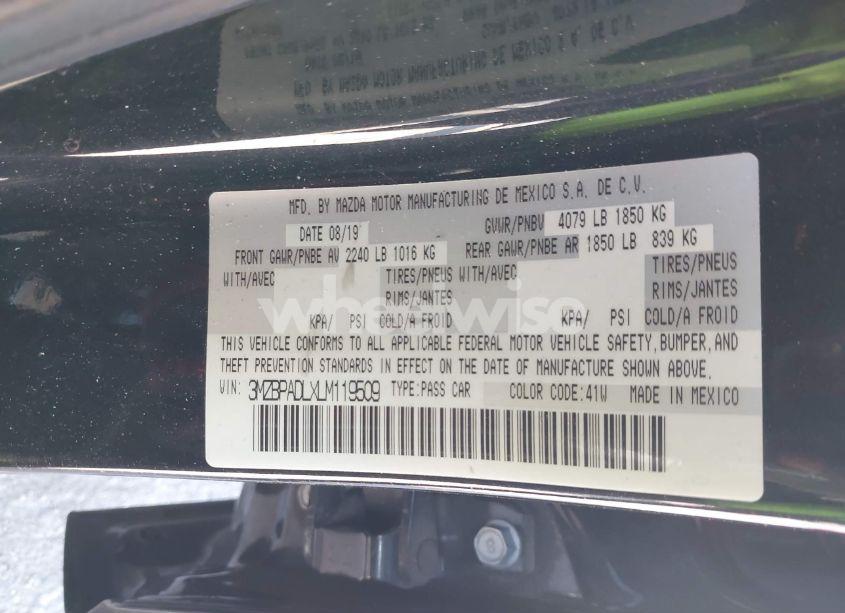 Photo 9 of 2020 Mazda Mazda3 PREFERRED PACKAGE (VIN 3MZBPADLXLM119509)