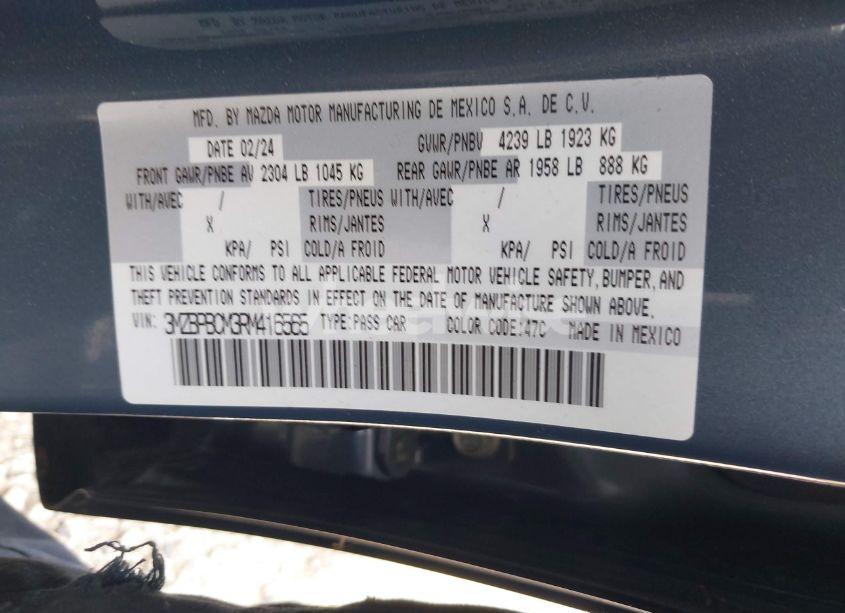 Photo 9 of 2024 Mazda Mazda3 2.5 S CARBON EDITION (VIN 3MZBPBCM3RM416565)