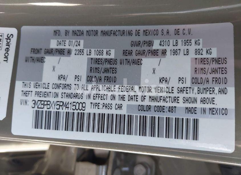 Photo 9 of 2024 Mazda Mazda3 2.5 CARBON TURBO (VIN 3MZBPBXY5RM415009)