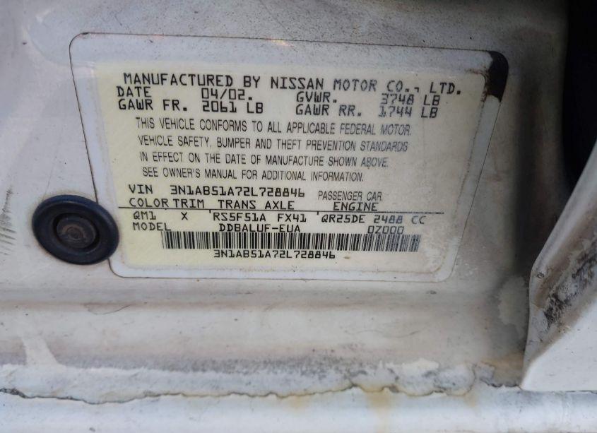 Photo 9 of 2002 Nissan Sentra SE-R (VIN 3N1AB51A72L728846)