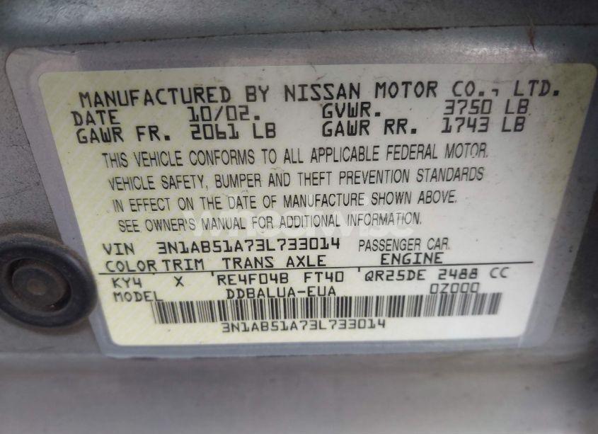 Photo 9 of 2003 Nissan Sentra SE-R (VIN 3N1AB51A73L733014)