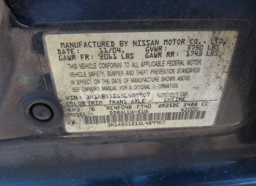 Photo 9 of 2005 Nissan Sentra SE-R (VIN 3N1AB51D15L489907)
