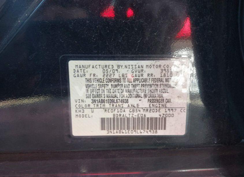 Photo 9 of 2009 Nissan Sentra 2.0SR (VIN 3N1AB61E09L674938)