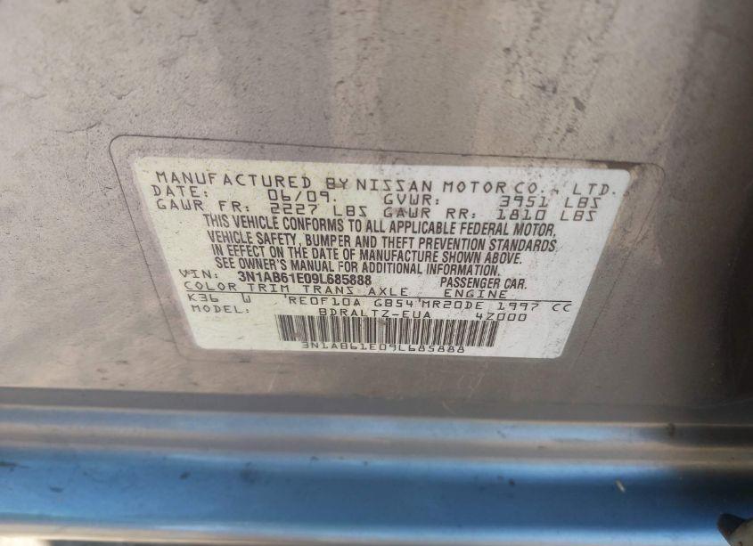 Photo 9 of 2009 Nissan Sentra 2.0S (VIN 3N1AB61E09L685888)